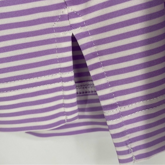 FootJoy Performance Polo Short Sleeve Large Purple White Striped Golf Shirt - Picture 10 of 12